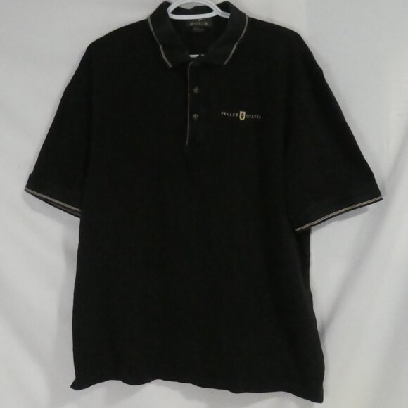 ANTIGUA | large | 100% Cotton | Black and Gold Peller Estates Polo - Golf Shirt - Picture 1 of 16